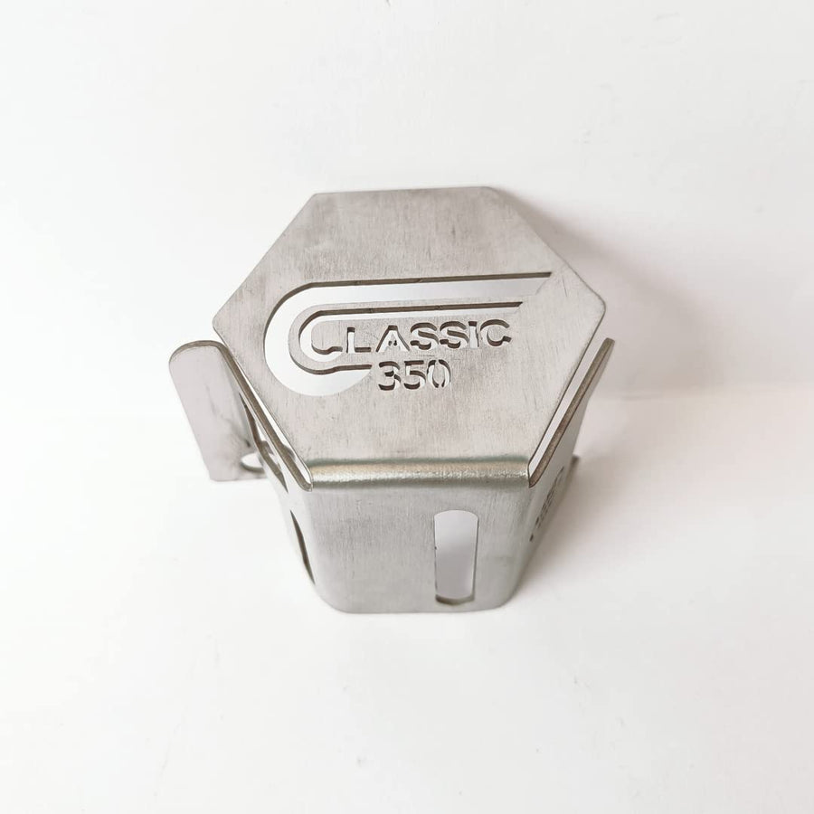 Royal Piston Heavy Duty Chrome RE Classic 350 Accessories Strong & Durable- (Classic 350 Rear Oil Container Guard-Chrome) - Royal Piston