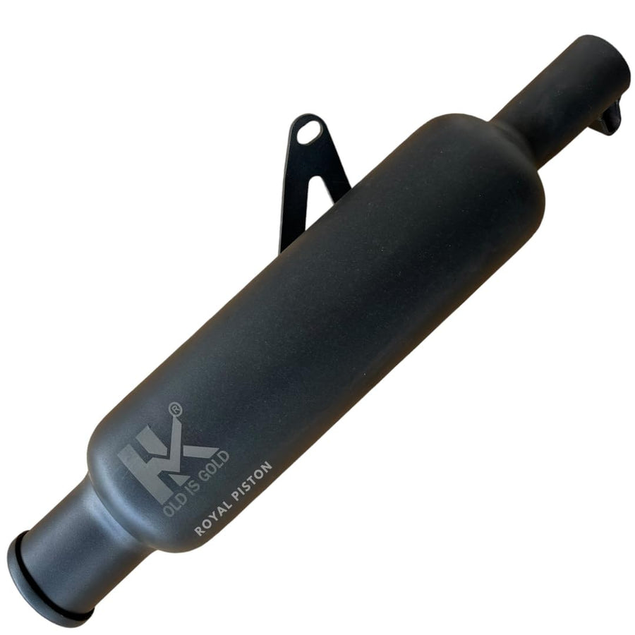 Royal Piston Enhanced Original Indoori Silencer: Glass wool Black Edition with Authentic Sound, Compatible with Royal Enfield Hunter 350 - Royal Piston