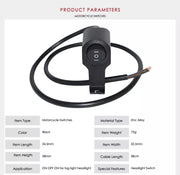 Royalpiston Multifunctional 12V Dc Motorcycle Handlebar Switch 7/8