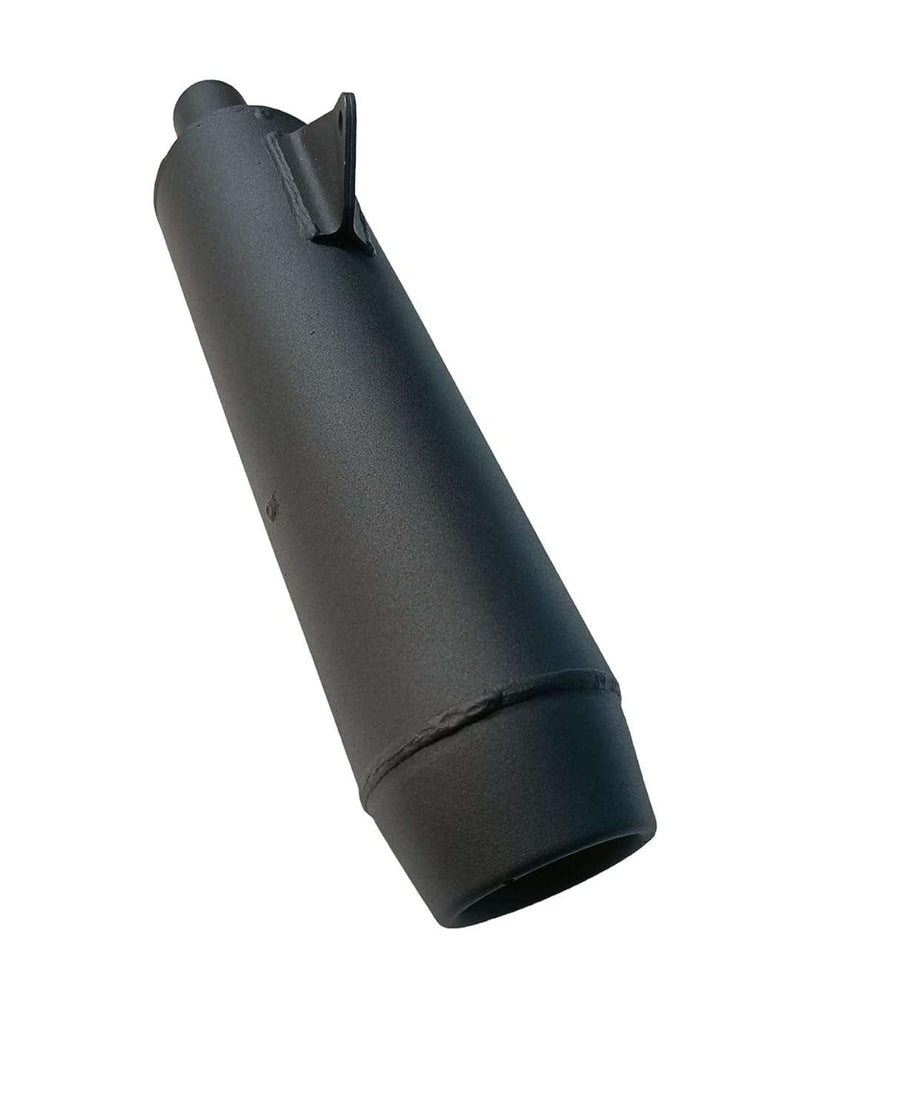 Silent Strength in Matte Black: Royal Piston Original Indoori Silencer, Tailored for RE Hunter 350 with Original Sound - Royal Piston