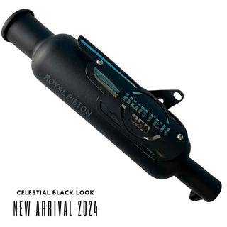 Exhaust Compatible with Royal Enfield Hunter 350 Cosmic Black & Authentic Sound