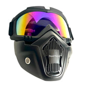 Royal Piston Motorcycle Full Face Mask Goggles Mask Motorcycle Splash & Wind Shield Outdoor Eye Protection Glasses | Eyewear Detachable Face Mask Anti Scratch (Multi Colour)