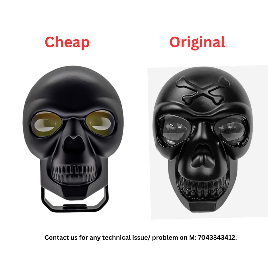 Royal Piston™ HJG Skull Flashing Fog Light 3 in 1 Spot Light with Flood Light Original Laser Fog Light in Yellow + Red + White For Bike/Car/Thar/Jeep (pack of 2)