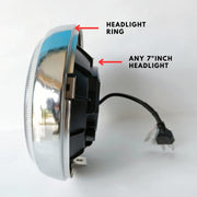 Royal Piston Heavy Built-in Duty RE Meteor 350 Headlight Ring in Premium Finish with Fitting Clips (Chrome) - Royal Piston