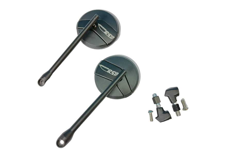 Royal Piston Touring Black Side Mirrors High Definition Antiglare Mirrors Compatible With Royal Enfield Super Meteor 650 - Royal Piston
