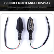 Royal Piston Universal Motorcycle LED Projector Handlebar Lamp: 12 LED, Double Color Flow Type Sequential 2-in-1 Yellow + Blue Indicators. 2pc