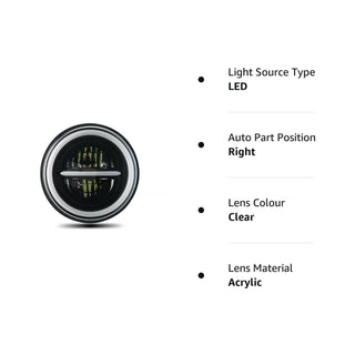 Royal Piston Daymaker HJG Series of Headlight 5.75" inch Compatible for Bajaj Avenger, RX100, RX135, Harley Davidson (Minus With Ring) - Royal Piston