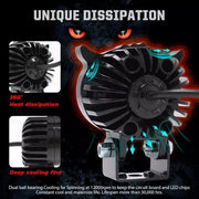 Royal Piston LED Fog Light: HJG Owl Fog Lights 12V, 40W, Dual Tone, 2-in-1 Light with Flood Light, Yellow & White. For Bike, Car, Thar, Jeep (pc)