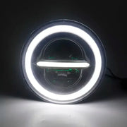 Royal Piston HJG Minus With Ring Headlight 110W: Latest 2023 CREE/Osram LED, High/Low Beam, DRL, Cool Amber Light For Royal Enfield/Jeep/Thar - Royal Piston