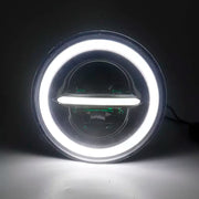 Royal Piston HJG Minus With Ring Headlight 110W: Latest 2023 CREE/Osram LED, High/Low Beam, DRL, Cool Amber Light. For Jeep/Thar (Pack of 2)