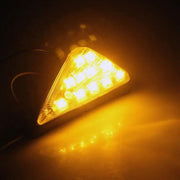 Royal Piston Universal Triangle Flush LED 2Pcs 12V Motorcycle Night Ride Lamp. Flashing Brake/Turn Signal Lights, Amber Visibility. (2pc Black)