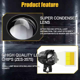 Royal Piston Y-Type LED Fog Light (Spot, Flood, Laser) Yellow/White For Bikes, Cars, Jeep With 6 Months Warranty