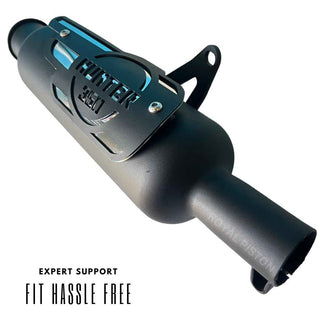Exhaust Compatible with Royal Enfield Hunter 350 Cosmic Black & Authentic Sound