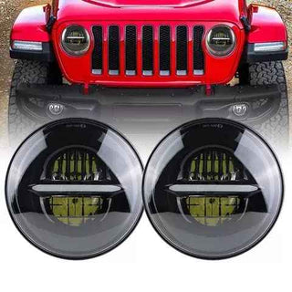 Royal Piston 110W Desert Minus 7" LED Headlight | Super Bright for Royal Enfield, Thar, Jeep, Gypsy