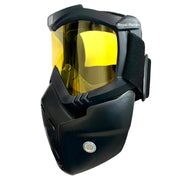 Royal Piston Motorcycle Full Face Mask Goggles Mask Motorcycle Splash & Wind Shield Outdoor Eye Protection Glasses | Eyewear Detachable Face Mask Anti Scratch (Yellow)