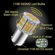 Royal Piston LED Brake Light: 360° Reflecting, Super Bright, Indicator Turn Signal, Reversing Light. Ba15s LED Brake Tail Light 12V (Pack of 4)