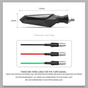 Royal Piston Universal Motorcycle LED Projector Handlebar Lamp: 12 LED, Double Color Flow Type Sequential 2-in-1 Yellow + Blue Indicators. 2pc