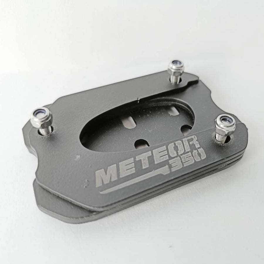 Royal Piston Heavy Duty Chrome RE Meteor 350 Accessories Strong & Durable- (Meteor Side Stand Extender-Black) - Royal Piston
