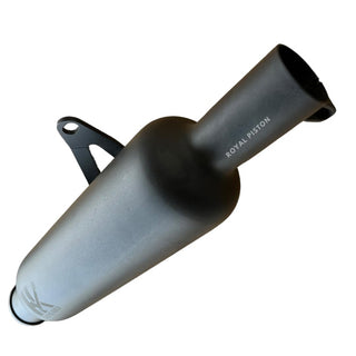 Royal Piston Enhanced Original Indoori Silencer: Glass wool Black Edition with Authentic Sound, Compatible with Royal Enfield Hunter 350 - Royal Piston