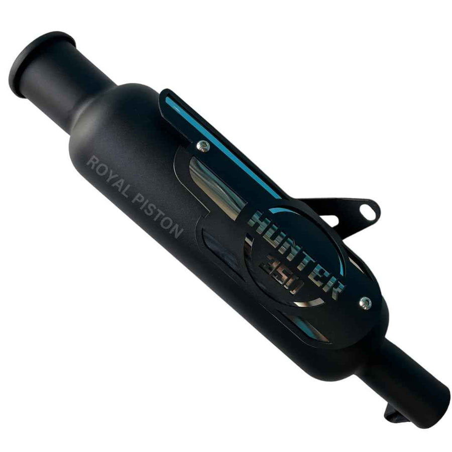Exhaust Compatible with Royal Enfield Hunter 350 Cosmic Black & Authentic Sound