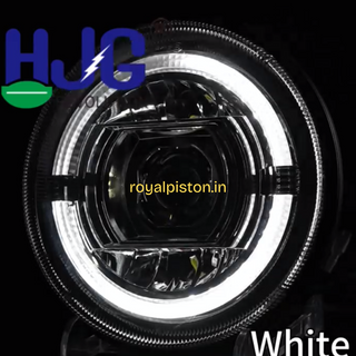 Royal Piston LED Headlight for Royal Enfield, Thar | Heavy Duty & Strong Lighting Features | High Beam, Low Beam, & DRL - Royal Piston