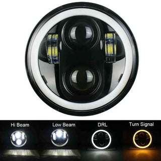 Royal Piston 5.75" LED Full Ring Headlight Compatible with Bajaj Avenger, RX100, RX135 - Royal Piston