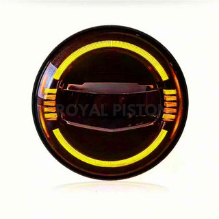 Royal Piston™ Hawk Eye LED Headlight: Highest Powerful Beam, OSRAM LED Minus Korean Chip. High/Low Beam, DRL, Cool Lighting, For Royal Enfield (1pc)