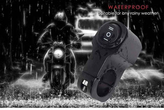 Royalpiston Multifunctional 12V Dc Motorcycle Handlebar Switch 7/8" On-Off-On Headlight Fog Brake Light Switch Fit For All Motorcycles (Black)