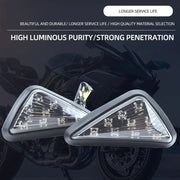 Royal Piston Universal Triangle Flush LED 2Pcs 12V Motorcycle Night Ride Lamp. Flashing Brake/Turn Signal Lights, Amber Visibility. (2pc Black)