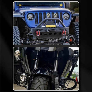 Royal Piston™ HJG Skull Flashing Fog Light 3 in 1 Spot Light with Flood Light Original Laser Fog Light in Yellow + Red + White For Bike/Car/Thar/Jeep (pack of 2)