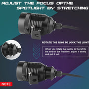 Royal Piston LED KZ30 Fog Lights: 2-in-1 White/Yellow Projector Fog Lights, Light Control, Bike/Car/Thar/Jeep, 3000 Lumens (2PC) - Royal Piston