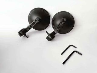 Royalpiston High Definition Round Side Mirrors Clear View 360: Wide-Angle Side Mirror For Maximum Visibility With Universal Fit For All Bikes