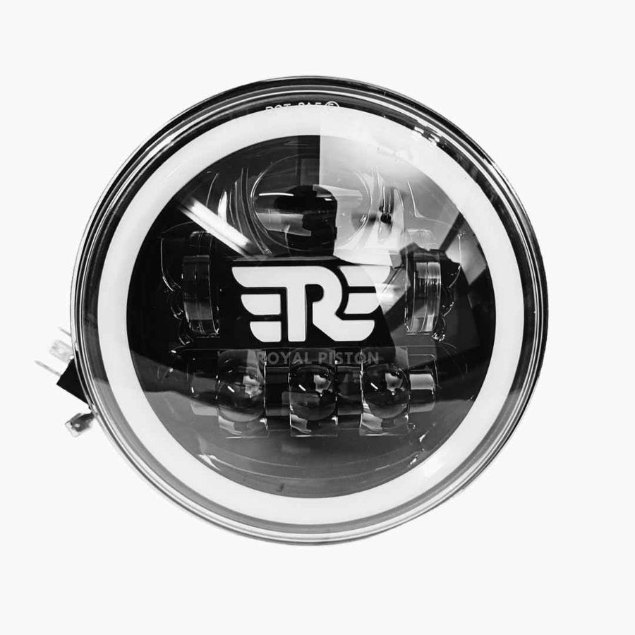 Royal Piston 12V-90W LED Headlight Daymaker [2024 Upgrade] CREE/Osram LEDs, H4 Fitting - Compatible Royal Enfield, Jeep, Thar, Gypsy (Single Pack)