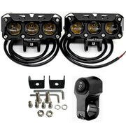 Royal Piston 3-Eye Fog Light with Switch - Mega Drive With Laser Spot Beam & Korean Led Chips Enhanced Arrival, Wider Coverage 3 Round LEDs For Bikes, Cars (6 Months Warranty)