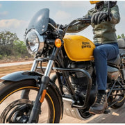 Royal Piston Leg Guard Foldable Heavy Duty Compatible with Royal Enfield Classic Reborn & Meteor (Complete Black) - Royal Piston