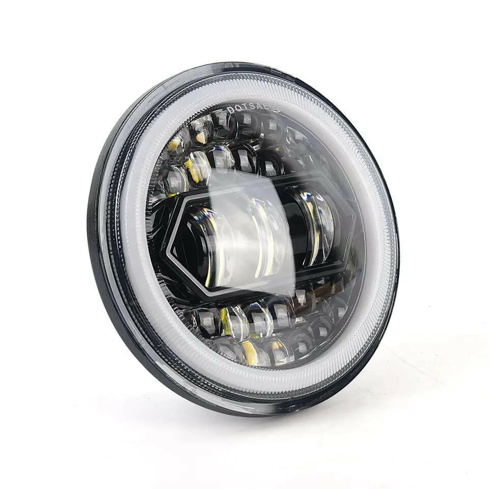 Royal Piston 5.75"  LED Headlight with High Beam DRL - White/Yellow, 40W/90W, IP67 Waterproof, Compatible With RX100, RX135, Avenger, Harley Davidson