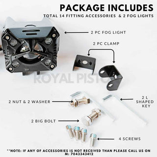 Royal Piston™ HJG Lens Fog Light With Spot Laser Beam High Low Beam in 5 Colour Light For Bike/Car/Thar/Jeep Original New Model
