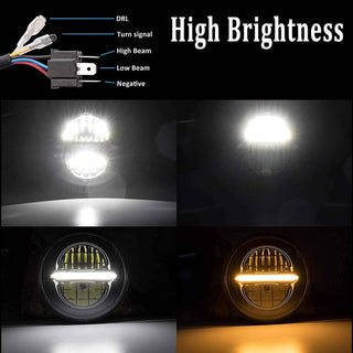 Royal Piston Daymaker Minus 7" LED Headlight | 110W CREE/Osram | High/Low + DRL Beam LED Headlight, 6 Months Warranty Compatible With Royal Enfield, Thar, Gypsy (Original)