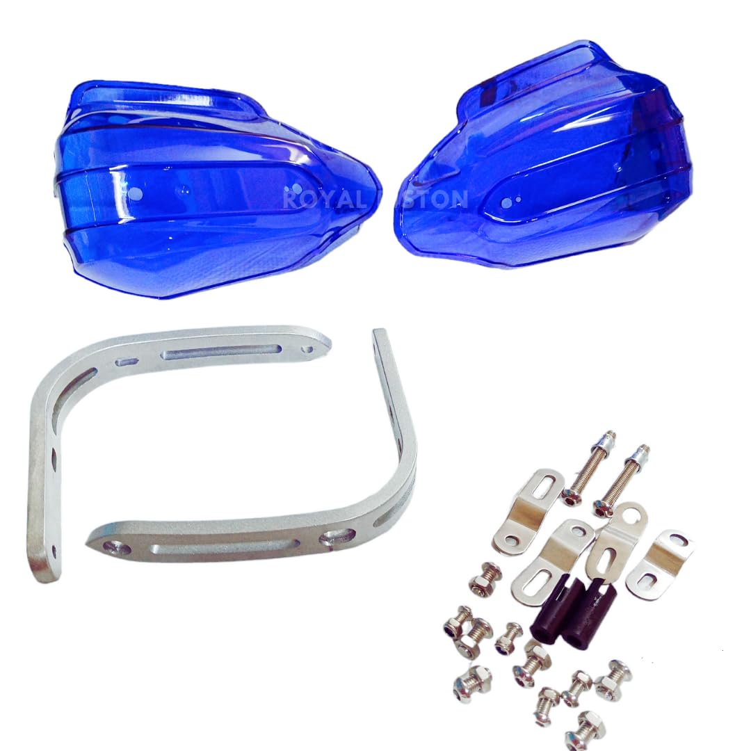 Royal Piston Hand Guard: Motorcycle Hand Protection Kit 7/8" 22mm Handlebar. Windproof Crash Bar Protector, Universal Fit for All Bikes (Blue)