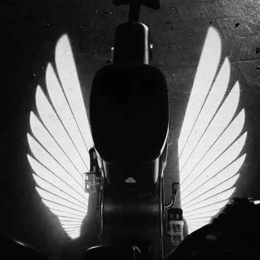 Royal Piston 2024 Car Laser Projector Lights: LED Angel Wings, Door Courtesy Light (Ultra-Clear Quartz)