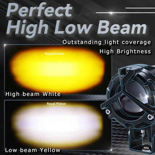 Royal Piston Original High Beam LED Fog Light | Y-Type Fog Light with Switch, 120W Flood Light with Wide Coverage | 6 Months Warranty Auxiliary Lamp, Universal Fit for Bikes, Cars, SUVs