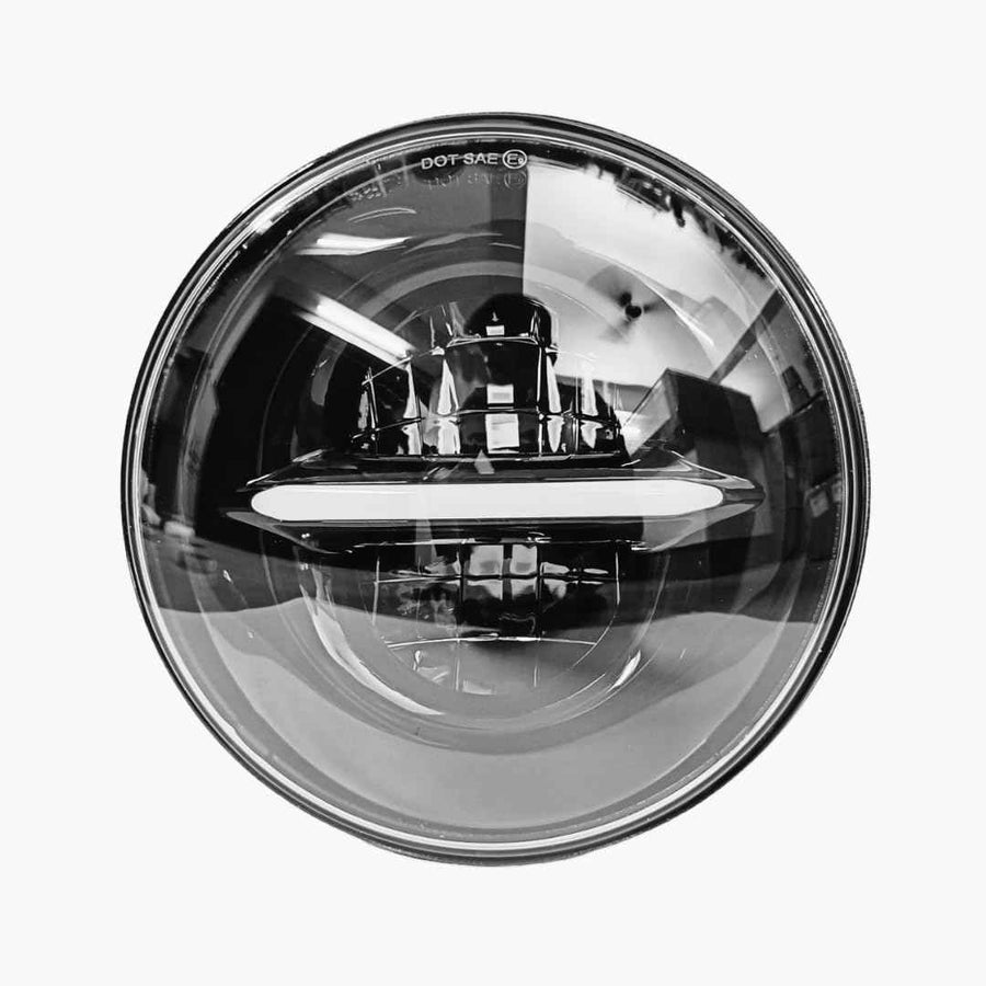 Royal Piston 110W Desert Minus 7" LED Headlight | Super Bright for Royal Enfield, Thar, Jeep, Gypsy