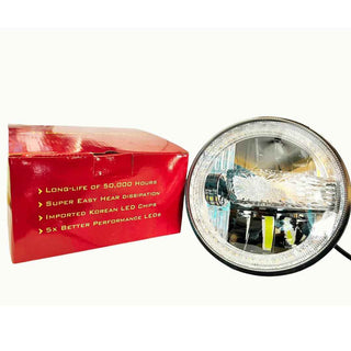 Royal Piston 7" LED Headlight Highest Powerful Beam of All Time | OSRAM LED, Minus Hightech Korean Chip, High/Low Beam, DRL | For Thar, Jeep, Gypsy
