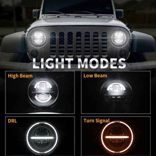 Royal Piston 7" LED Headlight (75-110W) CREE/Osram Minus Ring For RE Compatible with RE Hunter 350, Interceptor, continental GT 650, Himalayan, Classic Reborn + 6M Warranty