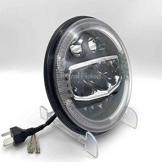 Royal Piston 7" LED Headlight: 110W OSRAM LED, Hightech Korean Chip, High Brightness, High/Low Beam, DRL, Cool Lighting. Thar, Jeep, Gypsy (2pc)!