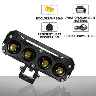 Royal Piston™  Future 4 Lens Fog Light With 130W Spot Laser Beam High Low Beam For Bike/Car/Thar/Jeep Original New Model