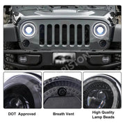 Royal Piston™ Devil Eye LED Headlight - Highest Powerful Beam of All Time, High/Low Beam, DRL, Cool Lighting - Compatible with Thar, Jeep, Gypsy (2pc)