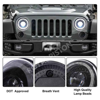Royal Piston™ Devil Eye LED Headlight - Highest Powerful Beam of All Time, High/Low Beam, DRL, Cool Lighting - Compatible with Royal Enfield (1pc)