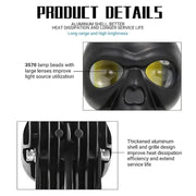 Royal Piston™ HJG Skull Flashing Fog Light 3 in 1 Spot Light with Flood Light Original Laser Fog Light in Yellow + Red + White For Bike/Car/Thar/Jeep (pack of 2)