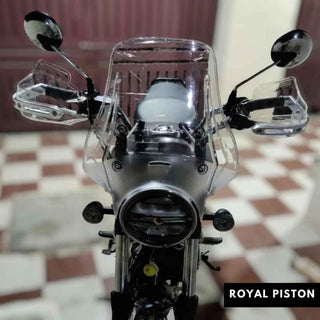 Royal Piston Hand Guard: Motorcycle Hand Protection Kit 7/8" 22mm Handlebar. Windproof Crash Bar Protector, Universal Fit for All Bikes (White)